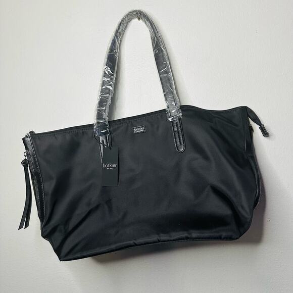 NWT BOTKIER New York Bond Black Nylon Oversized Compartment Tote Handbag - Picture 2 of 9